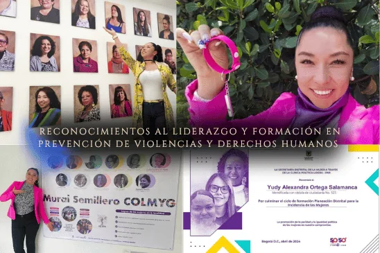 Certificado de la Secretaría Distrital de la Mujer y mural del Semillero COLMYG